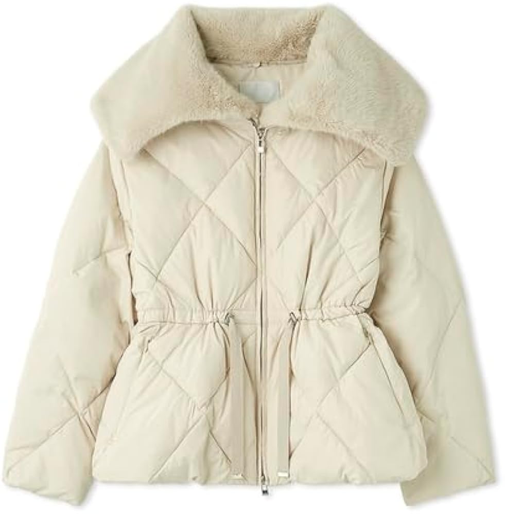 Amazon.co.jp: [セルフォード] ファー襟付きキルティングショート