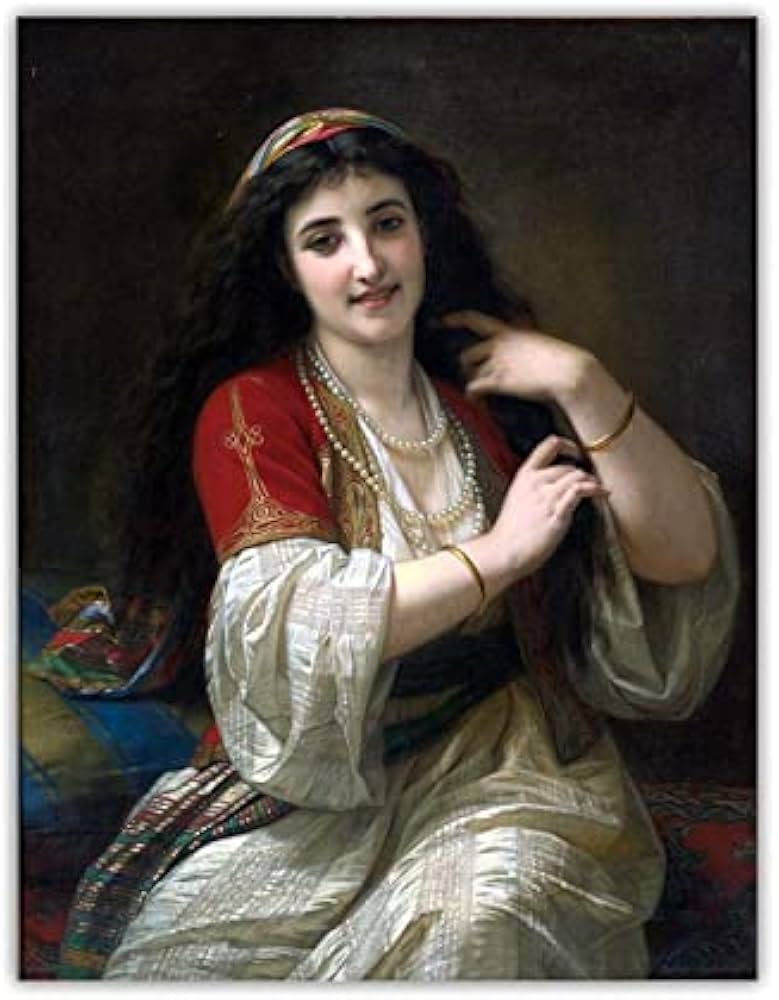 Amazon.co.jp: アートポスターユーグ・メルル「トルコの美しさ」女性の