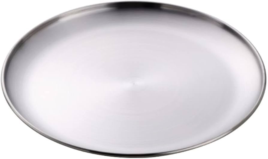 Amazon.co.jp: ステンレス 丸盆 丸トレー 30㎝ お盆 卓上トレイ 耐久性
