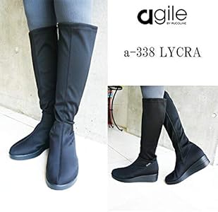 Amazon | [アージレ バイ ルコライン] agile-338BK ストレッチ ロング