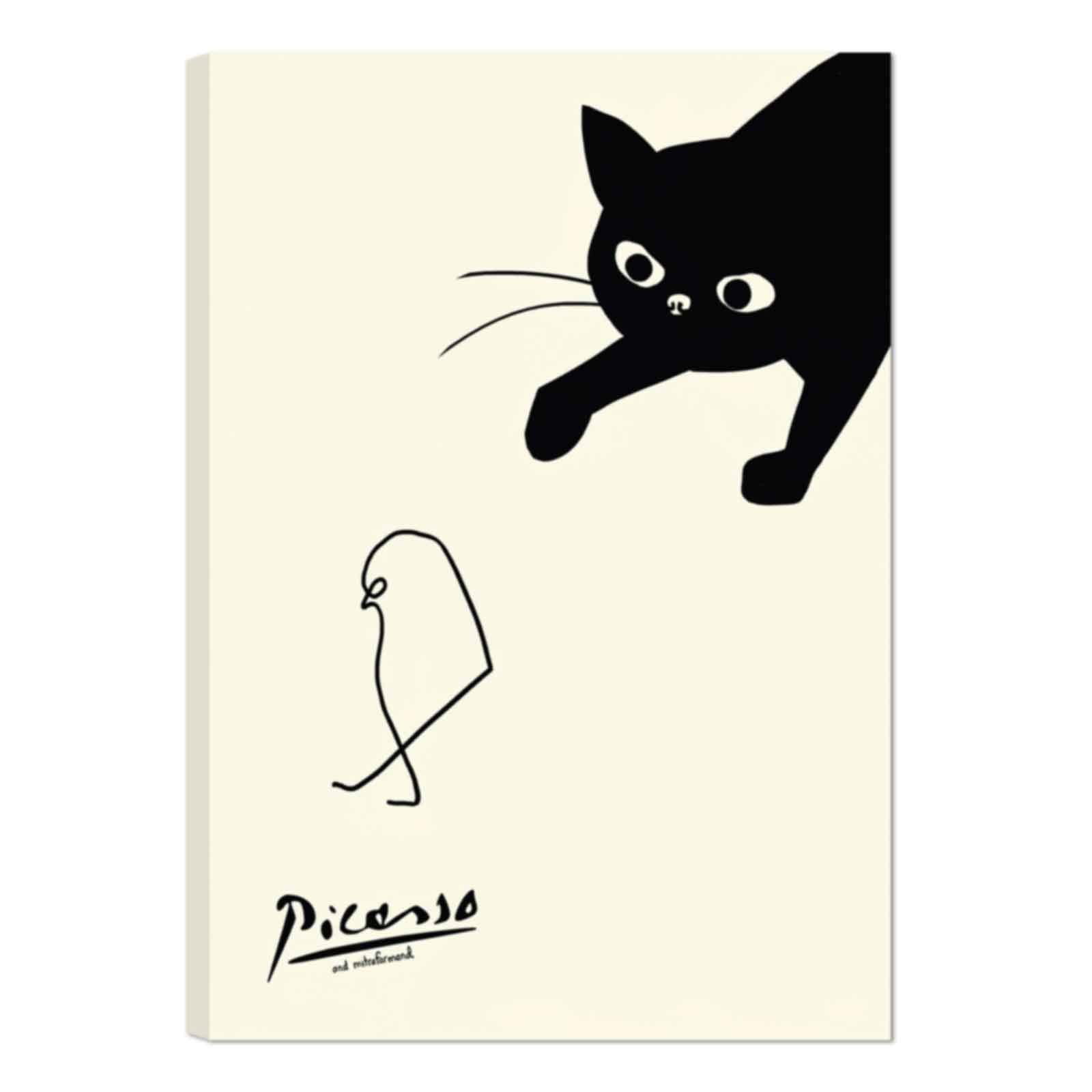 Amazon.co.jp: ピカソ ポスター 動物 猫 絵画 鳥を捕まえる猫 抽象画