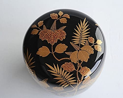 Amazon.co.jp: 蒔絵師鈴谷鐵五郎嵯峨絵棗仕覆、共箱高さ約7．2cm