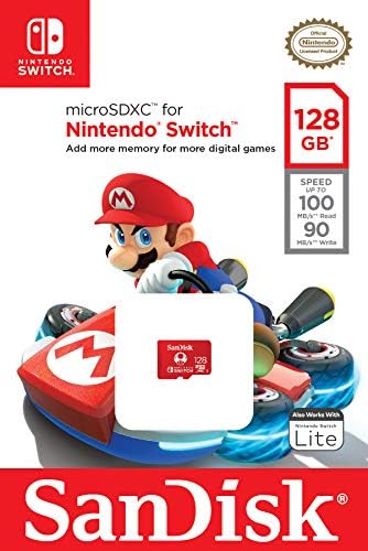 Cartão Micro SD Nintendo Switch, SanDisk, 128GB, SDSQXAO-128G