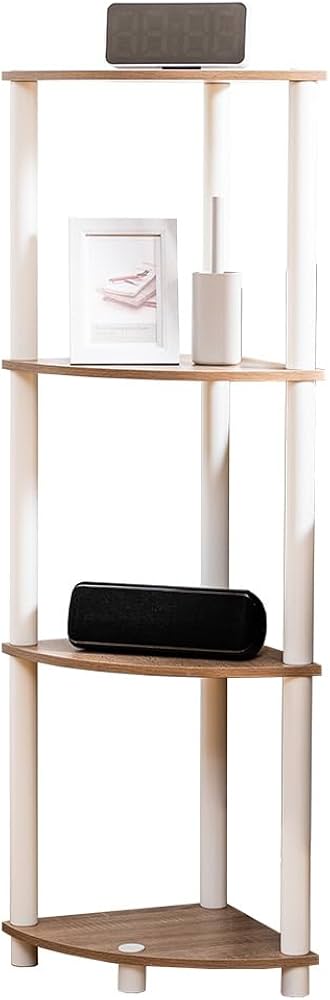 Amazon｜OKUNAI コーナーラック 4段 奥行30cm 三角 棚 (キャスターなし