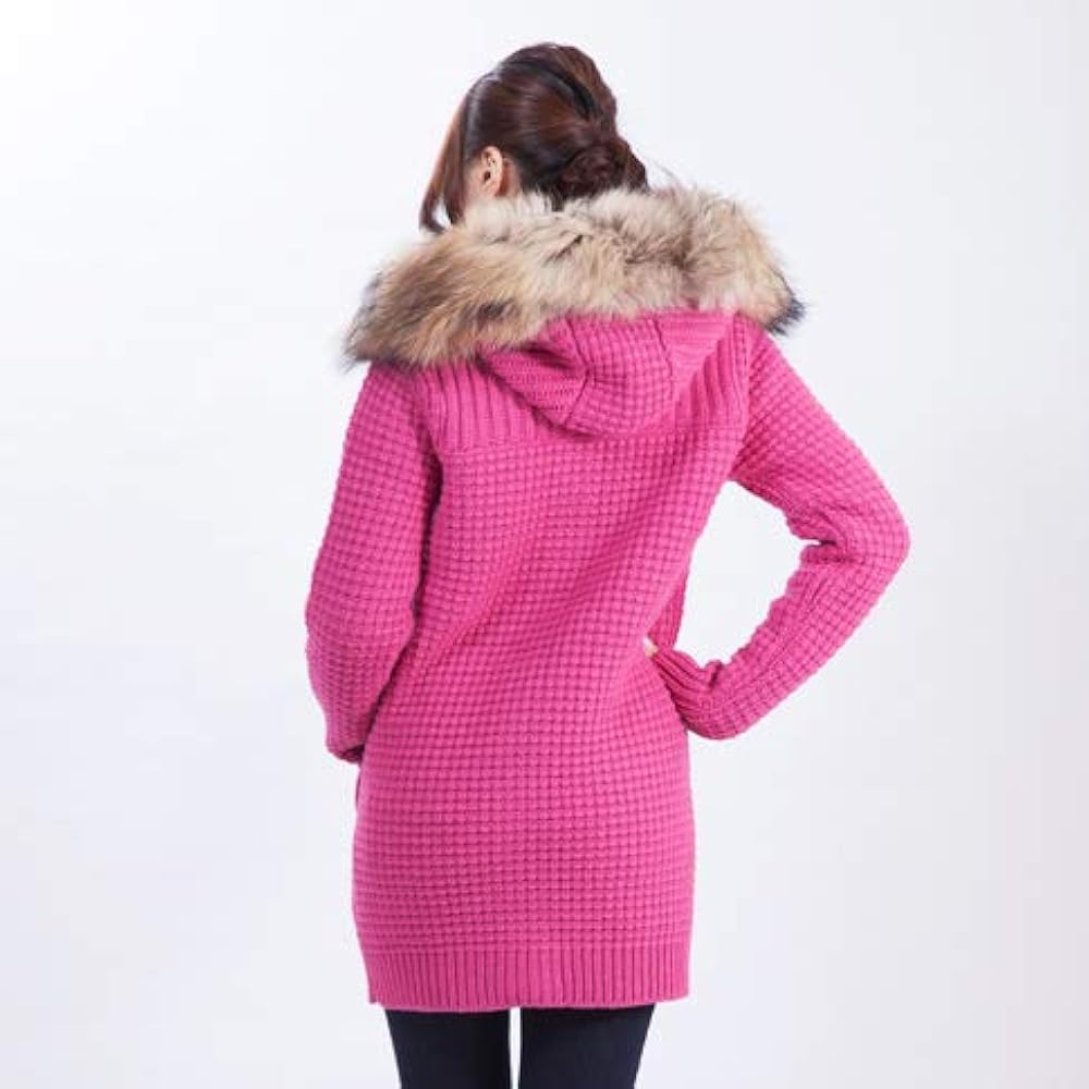 Amazon | [バーク] レディース ファー付き ニットダッフルコート