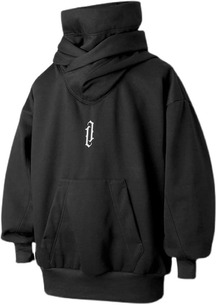 Amazon.com: ELKNLMU Ninja Double Neckline Cotton Pullover Techwear