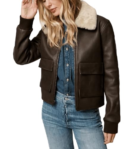 Amazon.com: Isaac & David Chicago Women's A2 Aviator Removable Fur