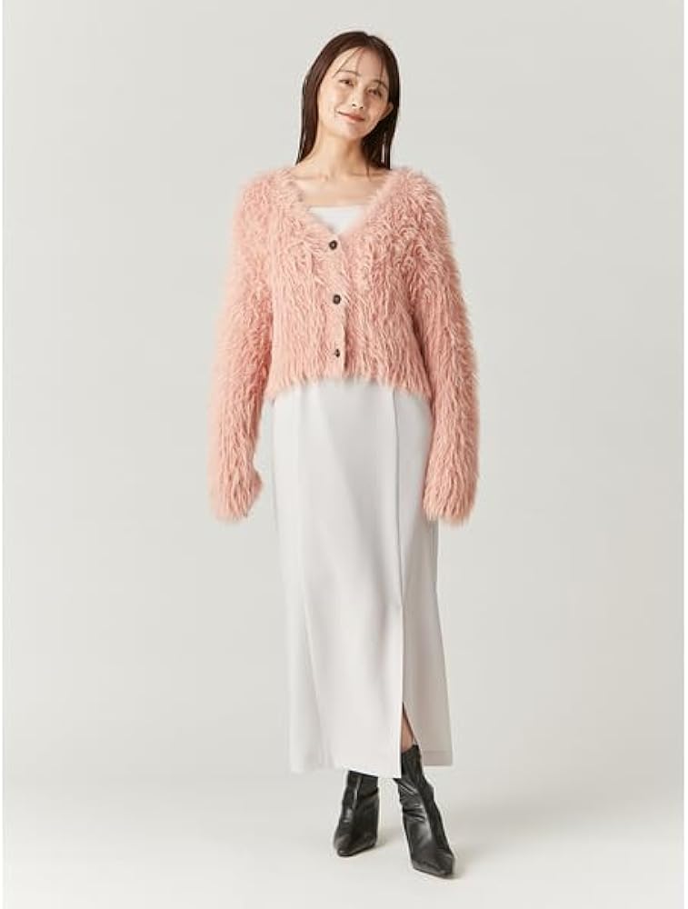 Amazon | [フレイ アイディー] フィルムシャギーニットカーディガン