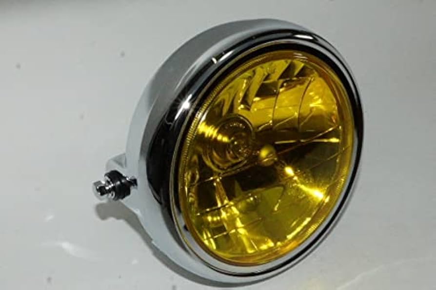 Amazon | メッキ ヘッドライト 180パイ 黄ガラス HeadLight Yellow