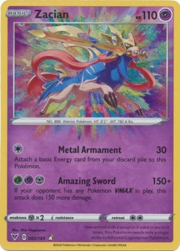 Amazon.com: Zacian - 082/185 - Amazing Rare - Vivid Voltage - NM/M