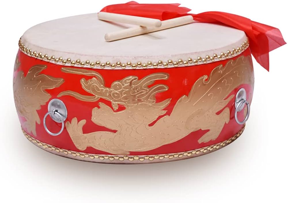 Amazon | 伝統的な中国の牛革太鼓、大鼓、平太鼓、唐太鼓、祝祭舞踊