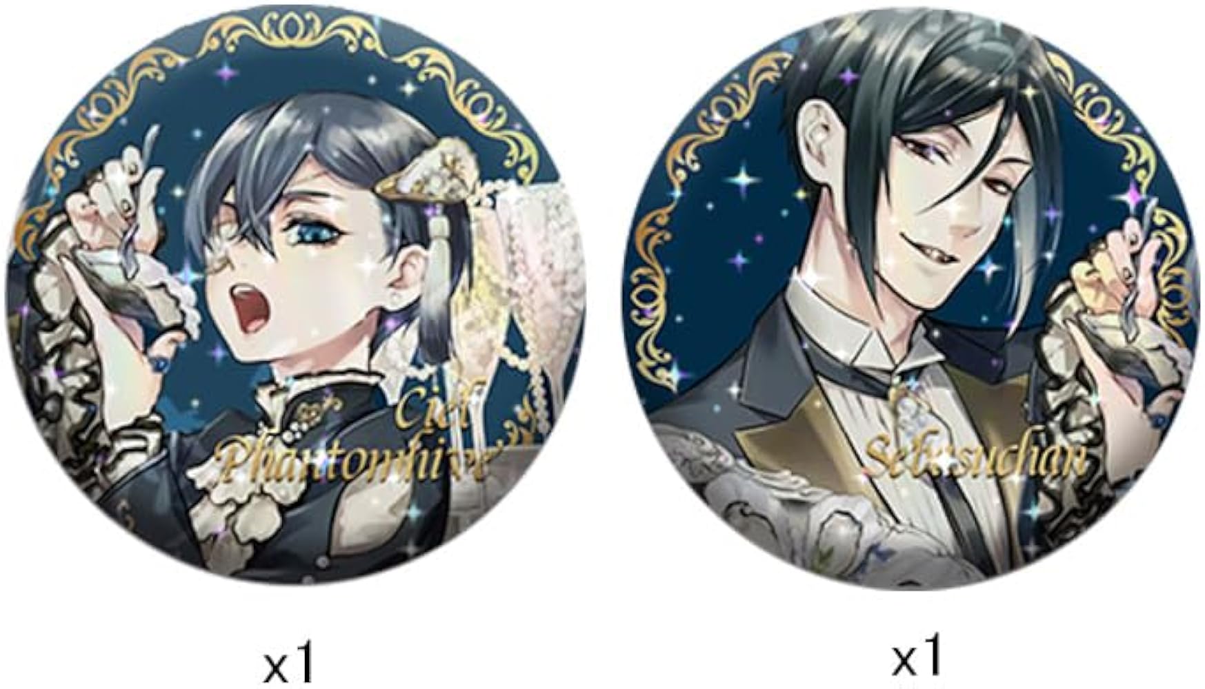 Amazon.co.jp: 黒執事 缶バッジ ブローチ シエル セバスチャン グッズ