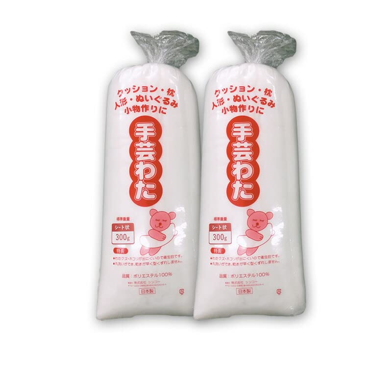 Amazon | 手芸わた 300g×2個 600g 洗える綿 シート状 ポリエステル綿