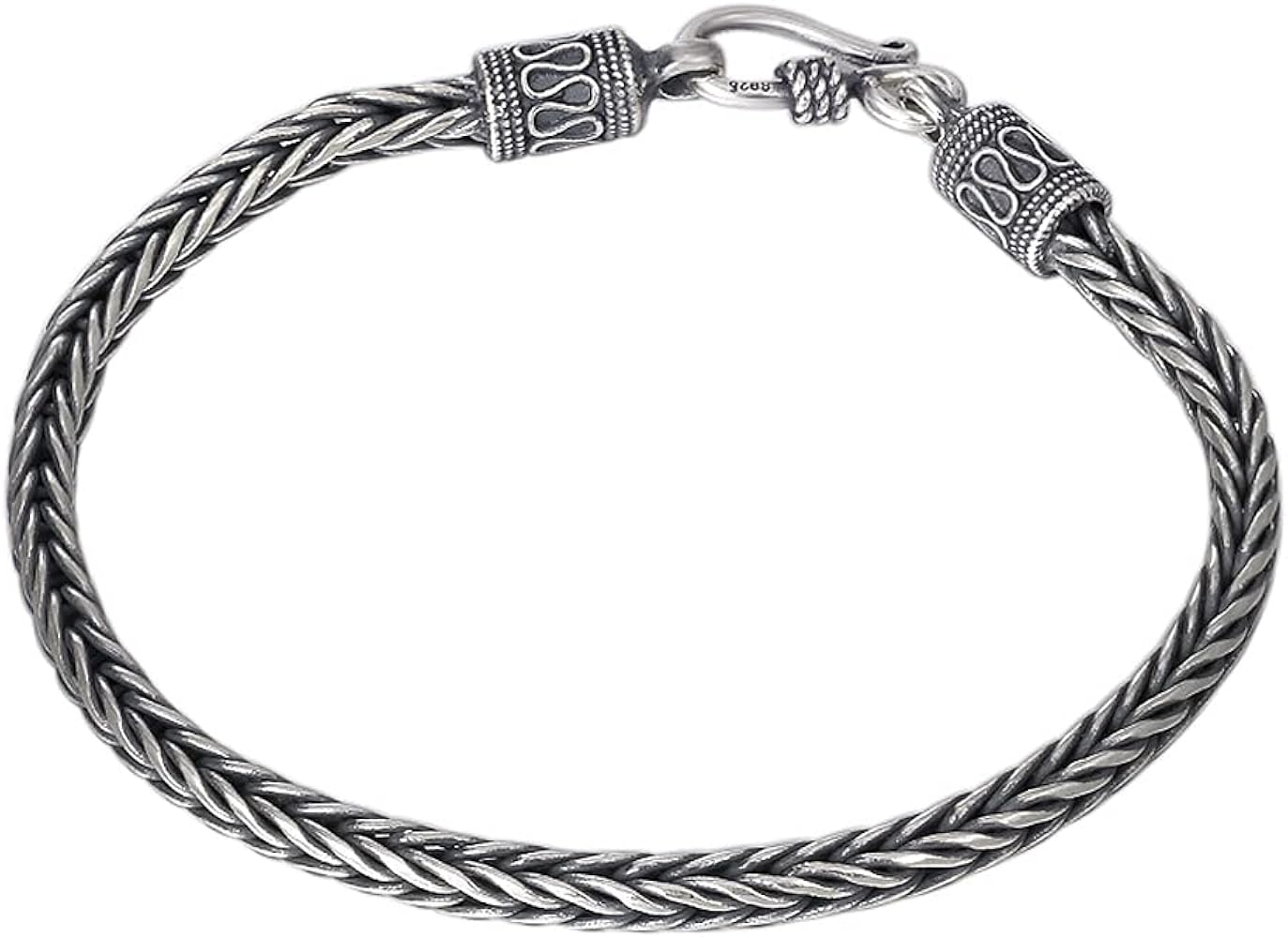 Amazon.com: Vintage 925 Sterling Silver Braided Foxtail Chain