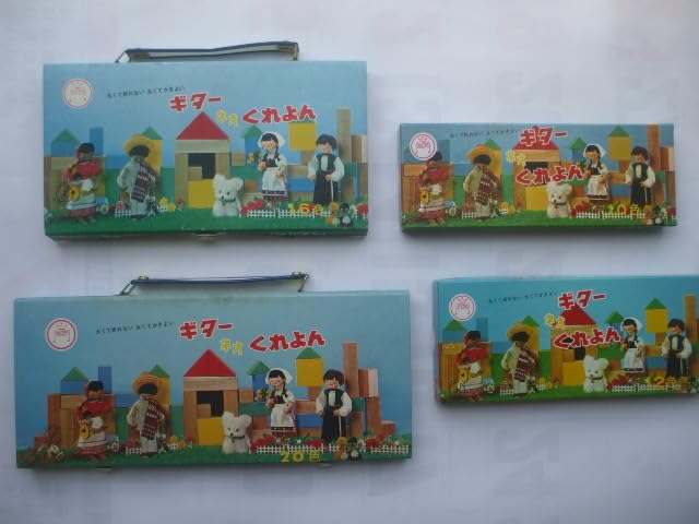 Amazon.co.jp: 昭和レトロなクレヨン4箱58本 ギター ネオくれよん 20