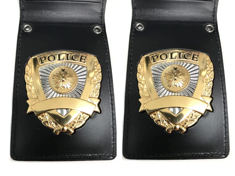 Amazon.co.jp: 警察手帳（レプリカ）黒本革 2冊セット◇日本製 警察