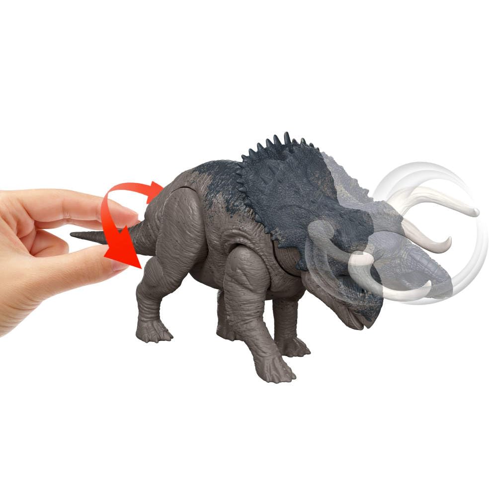 Mattel Jurassic World Rebirth Wild Roar Nasutoceratops Dinosaur