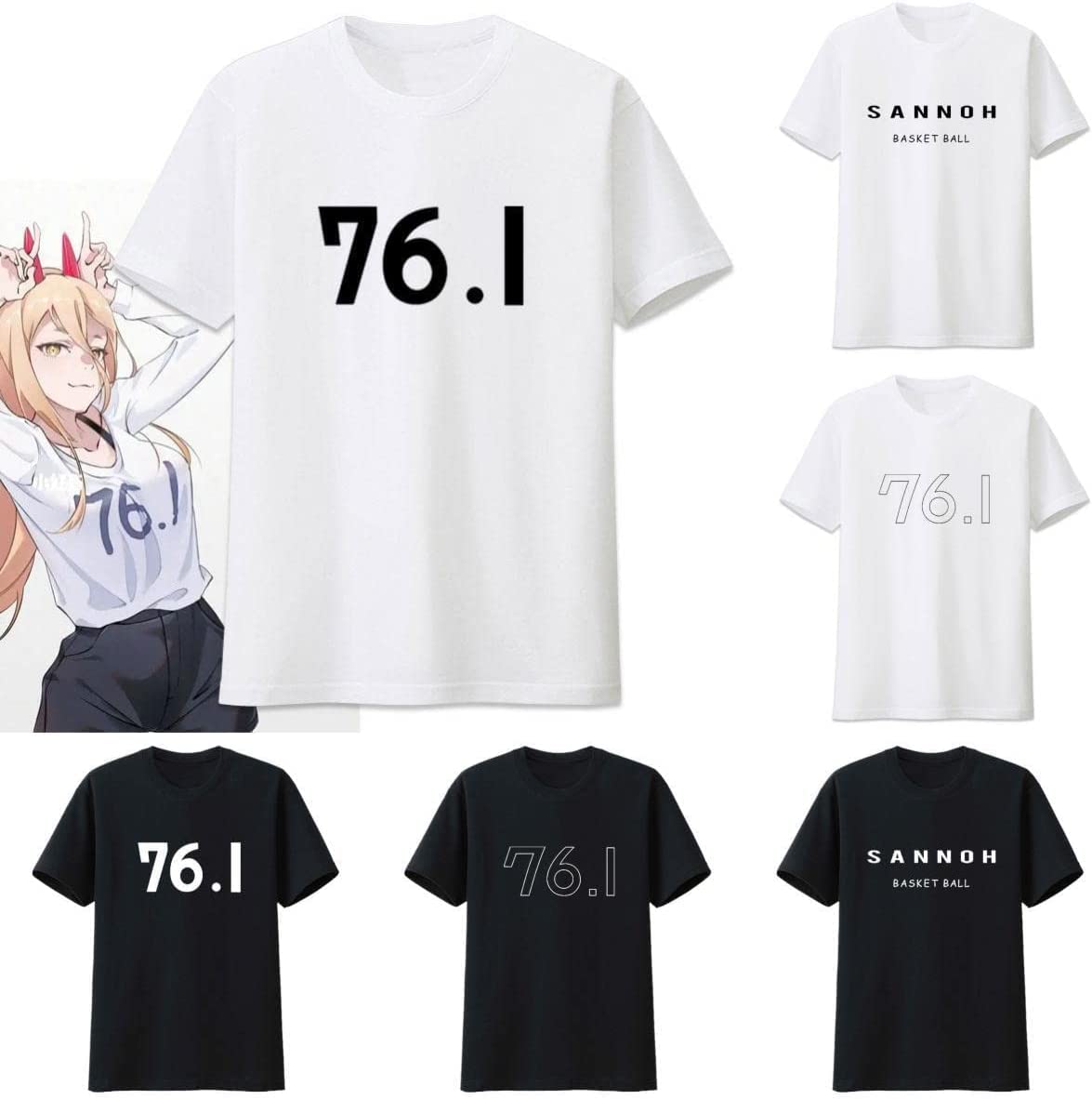 Amazon.co.jp: チェンソーマン パワー 76.1 Tシャツ 半袖 ティーシャツ