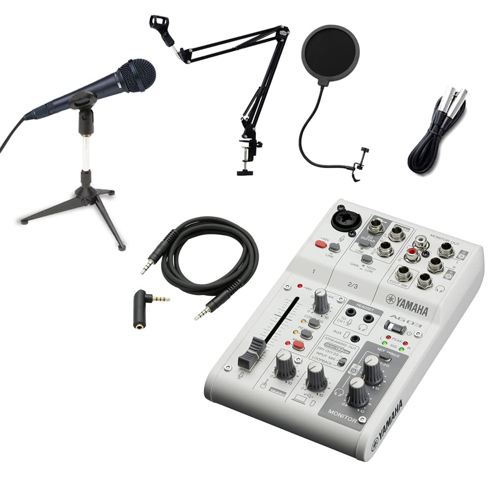 Amazon.co.jp: YAMAHA AG03MK2 ホワイト ダイナミックマイク セット
