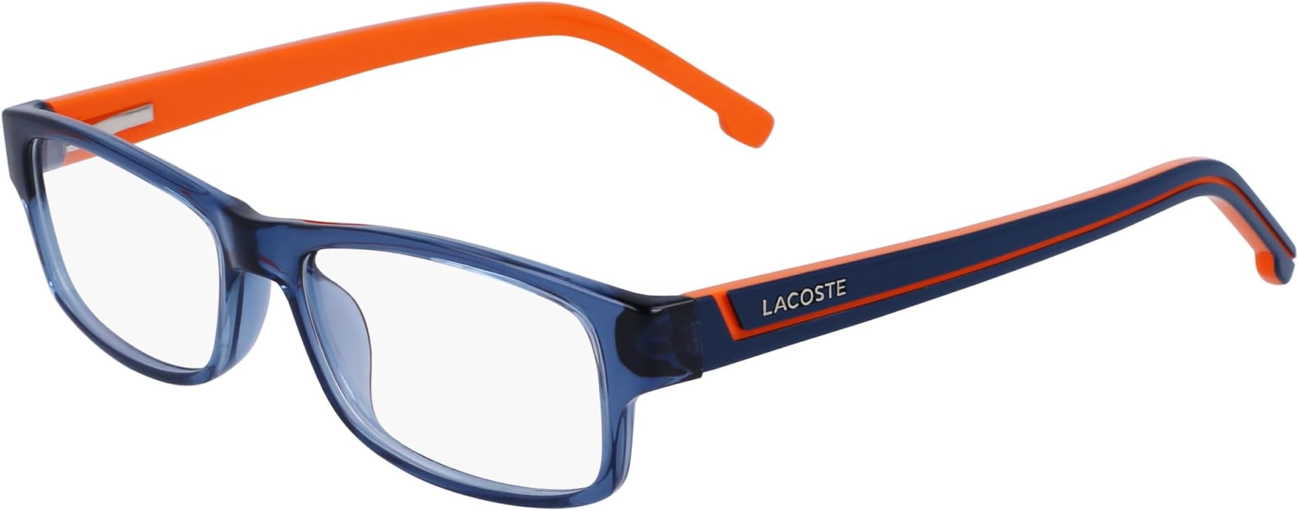 LACOSTE Eyeglasses L 2707 421 Blue Steel-orange at Amazon Men's