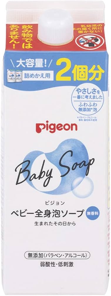 Amazon.co.jp: ピジョン Pigeon ベビー全身泡ソープ 詰替用 2回分
