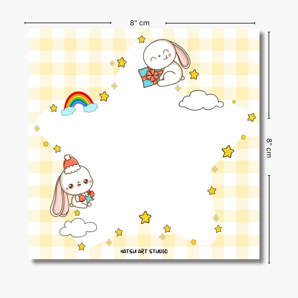 HATSU ART STUDIO Handmade Kawaii Notepad - 107 gsm paper - Starry