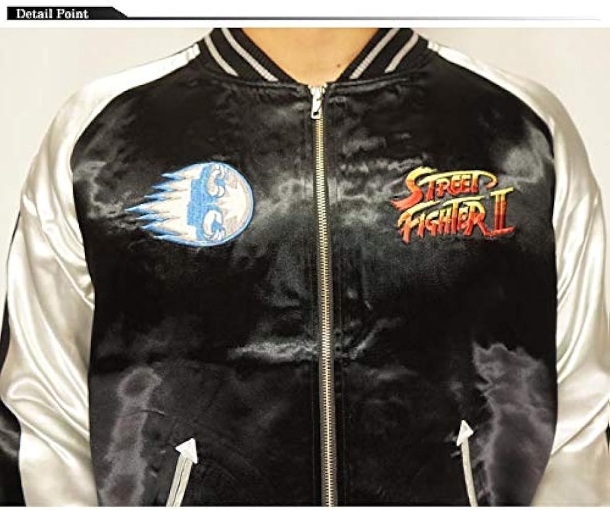 Amazon | ストリートファイター 2 スカジャン 錦 コラボ 総刺繍 メンズ