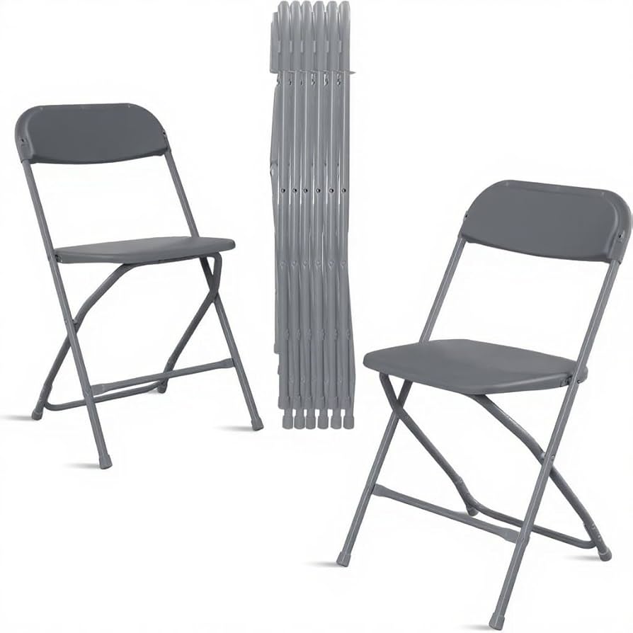 Amazon.com: susici 6 Pack Grey Heavy Duty Plastic Foldable Chair
