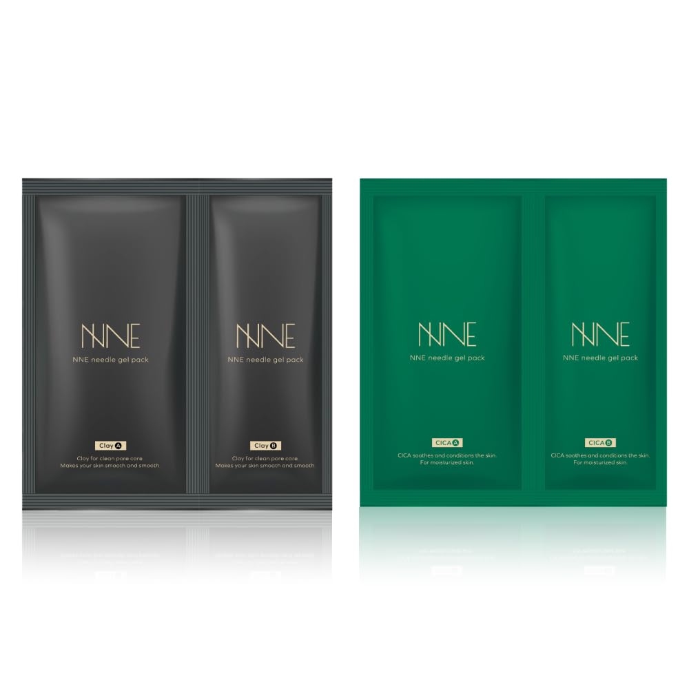 NNE 炭酸ニードルパック 黒5袋緑5袋計10袋セットカップ、スパチュラ付