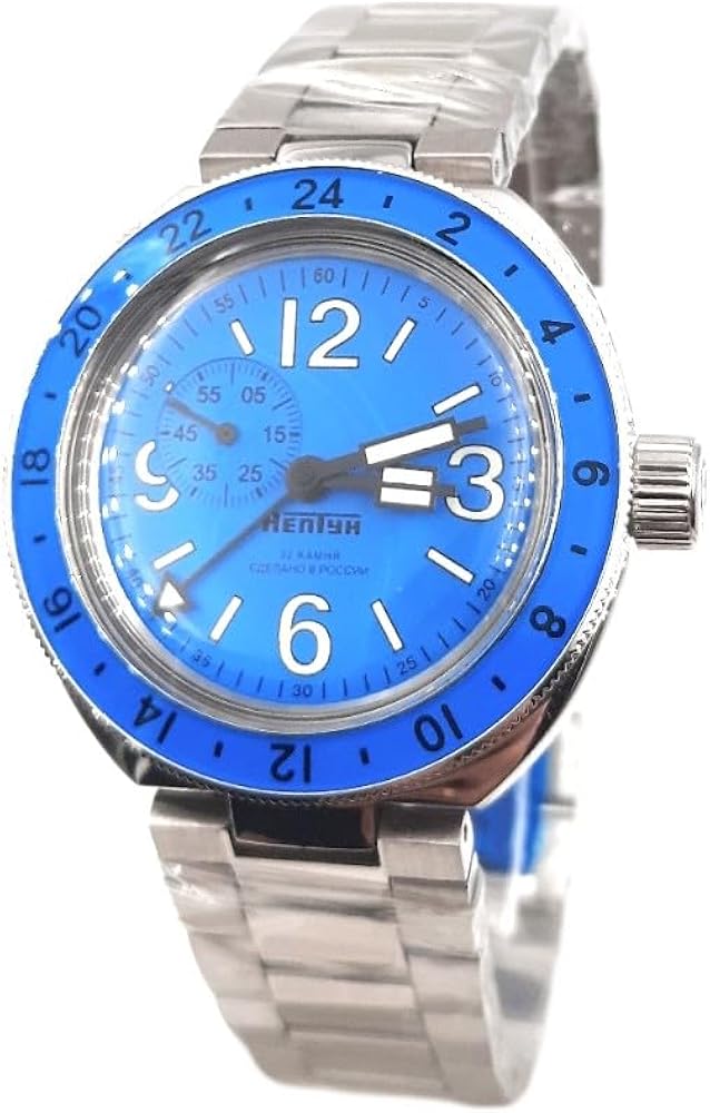 Amazon.com: Vostok Original Mens Watch Amphibia Neptune 96076A GMT