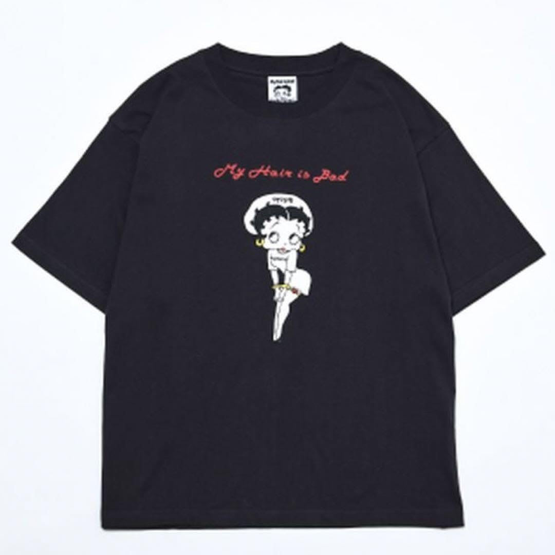 Amazon.co.jp: My Hair is Bad マイヘア Tシャツ ベティ ブラック L