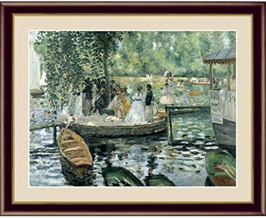 Amazon.co.jp: ルノワール『ラ・グルヌイエール』高精彩工芸画+手彩