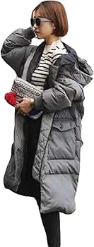 Amazon | [G7LZ] ロングダウン コート レディース 冬 グレー XS 可愛い