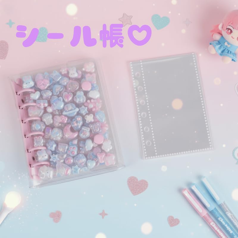 Amazon | シール帳 透明 A7 バインダー シール交換 透明リフィル10枚