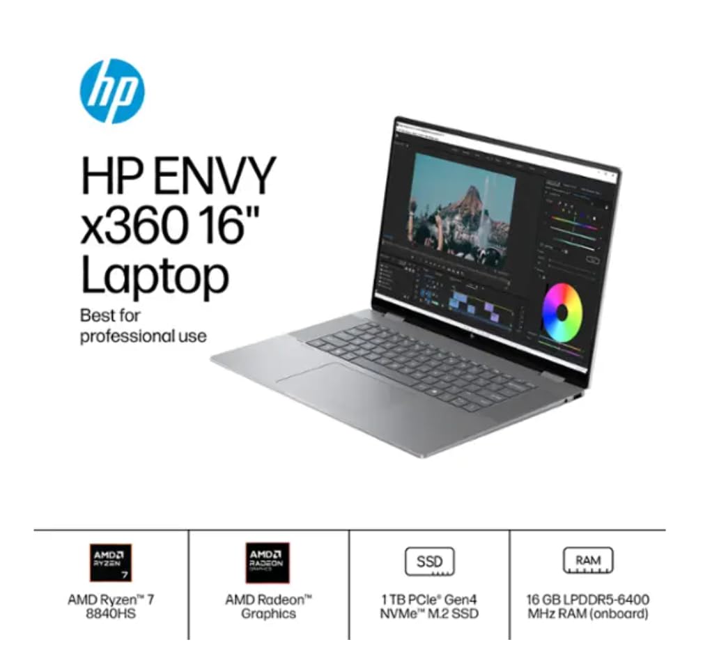 HP Laptop Envy X360, Laptop Com Tela Sensível Ao Toque 2 Em 1 De