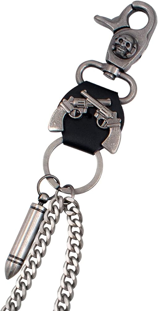 MiDube Long Wallet Chain Biker Punk Key Chains Hip Hop Skull Pant