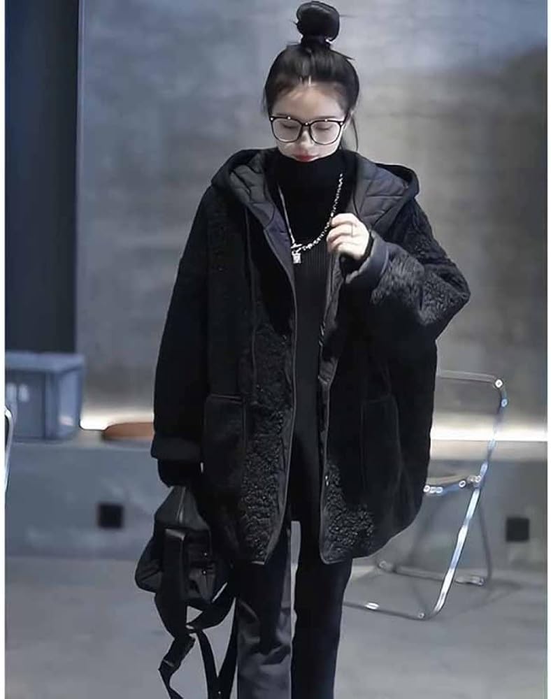 Amazon | [HWQFM] レディース 軽量コート ボアブルゾン フード付き