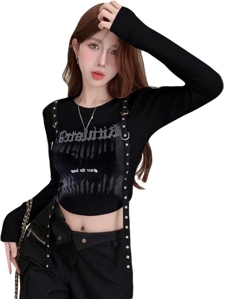 Amazon | [WANSHIX] ショートTシャツ レディース 長袖 スリム