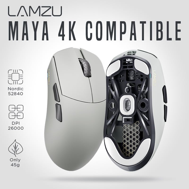 Amazon.co.jp: Lamzu Maya ゲーミングマウス White 軽量45g 26000DPI