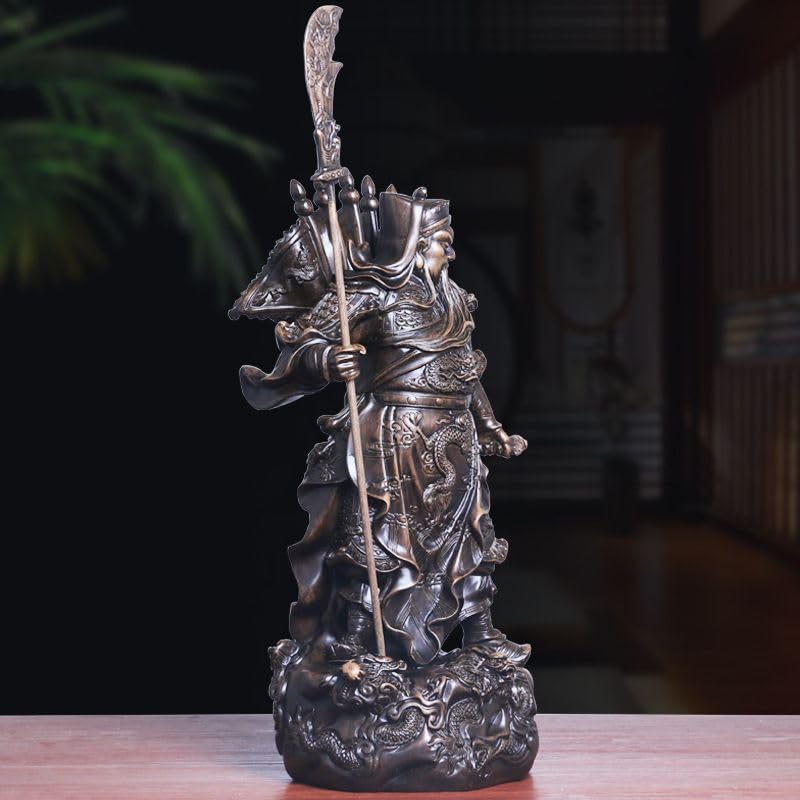 Amazon.com: Jefuzh 佛像关二爷神像供奉九龙关公财神招财立刀关公站