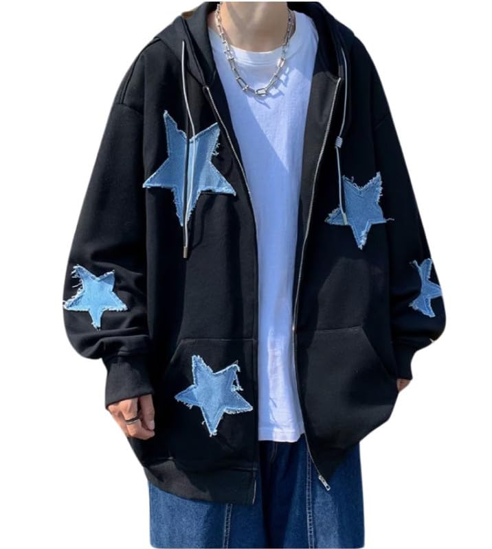 Amazon.com: Hopecn Star Women Men Y2K Hoodies Aesthetic Zip Up