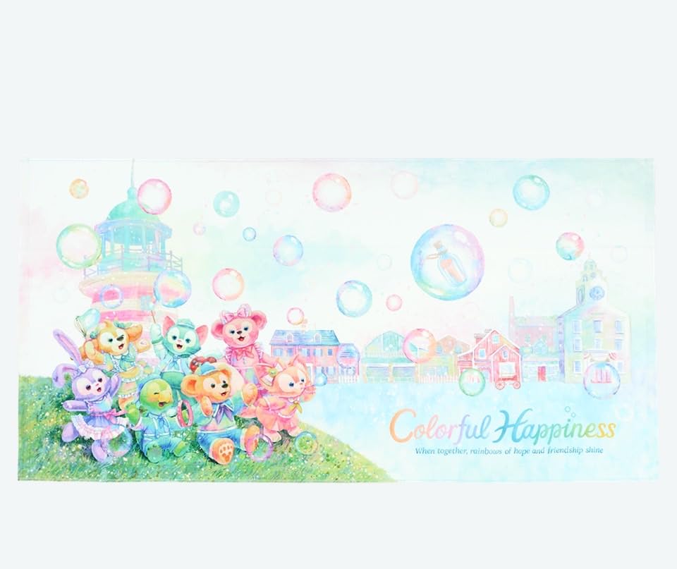 Amazon｜ワイドバスタオル ダッフィー＆フレンズ カラフルハピネス 20