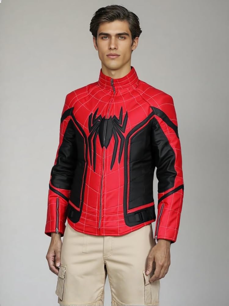 APPAREL HIT Spider Classic Men Web Red and Black Faux Leather