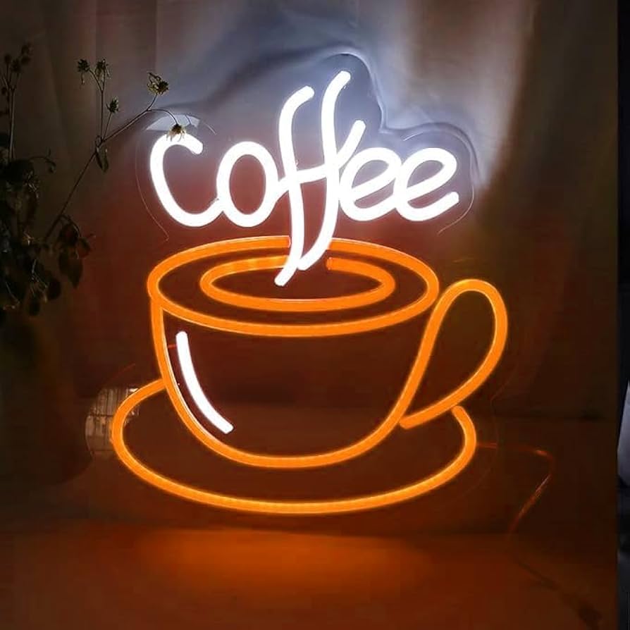 Amazon.co.jp: コーヒーネオン看板、LEDコーヒーネオン看板、LEDネオン