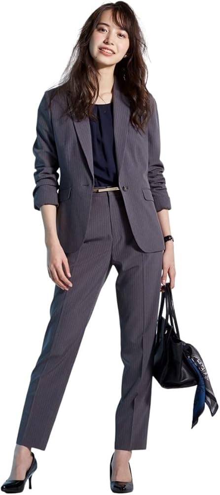Amazon | [ニッセン] パンツスーツ 【レディーススーツ】 パンツスーツ