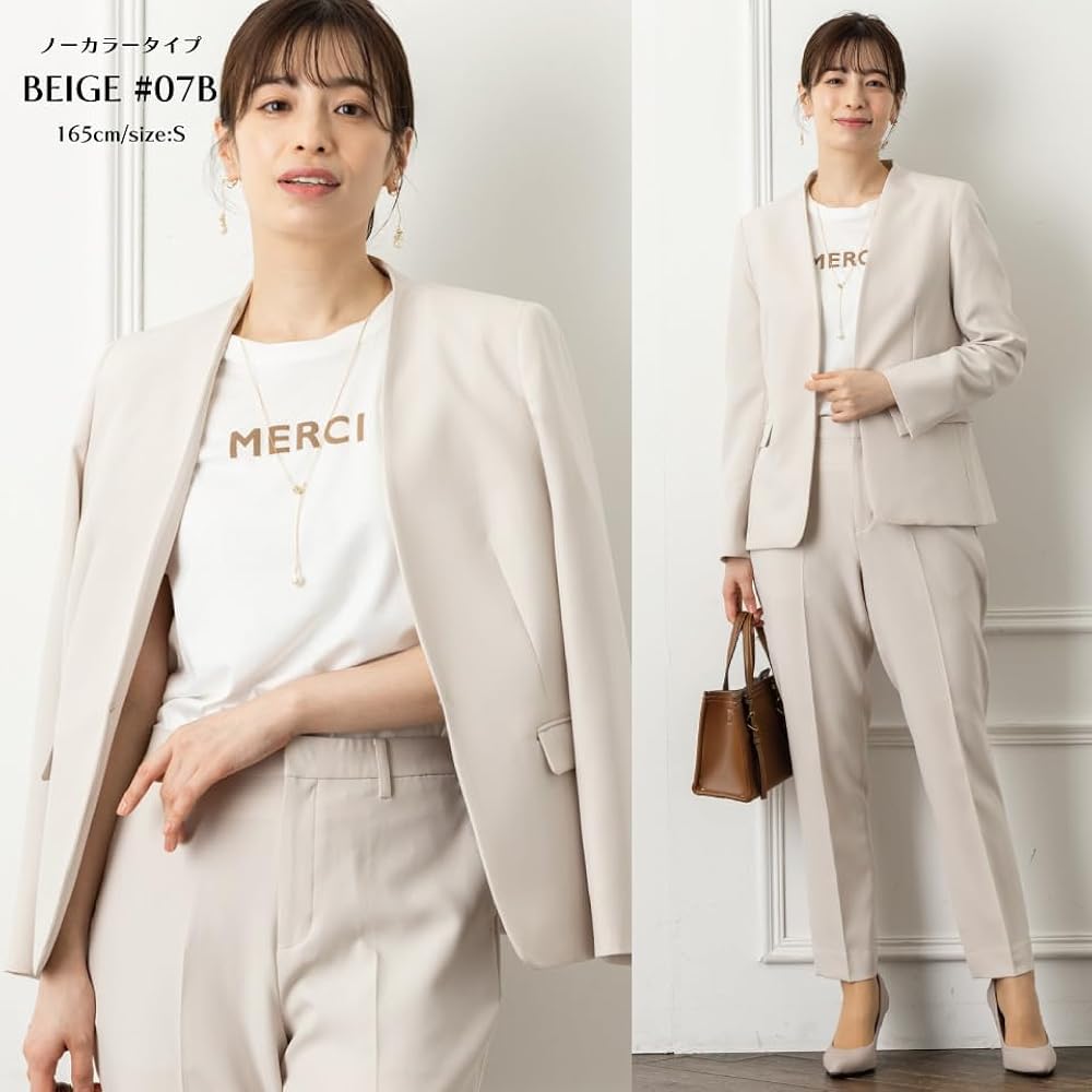 Amazon | [ROBEDECORA] レディース パンツスーツ セットアップ ノー