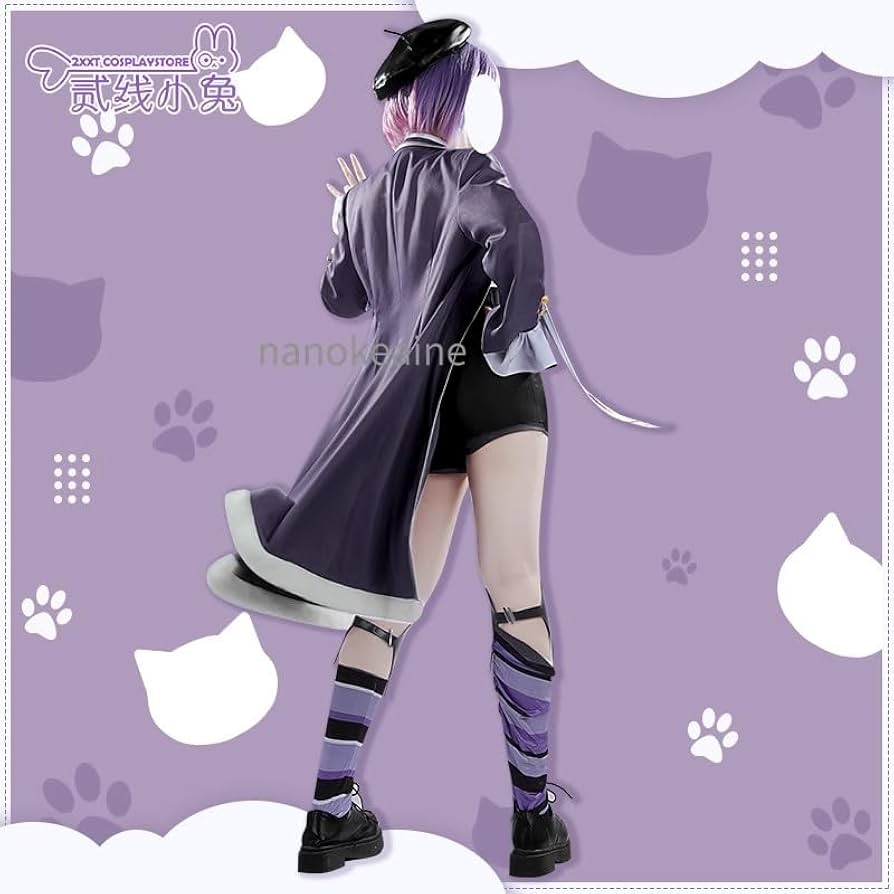 Amazon.co.jp: 猫又おかゆ チェシャ猫衣装コスプレ衣装 +帽+ウィッグ+
