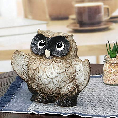 Amazon.co.jp: 信楽焼 ふくろう【6号羽ばたきフクロ fu-0154】 梟 置物