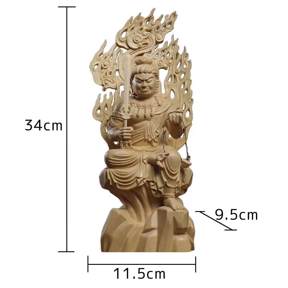 Amazon｜MYONEEN 不動明王 仏像 木彫り 仏壇仏像 置物 桧木製 守り本尊