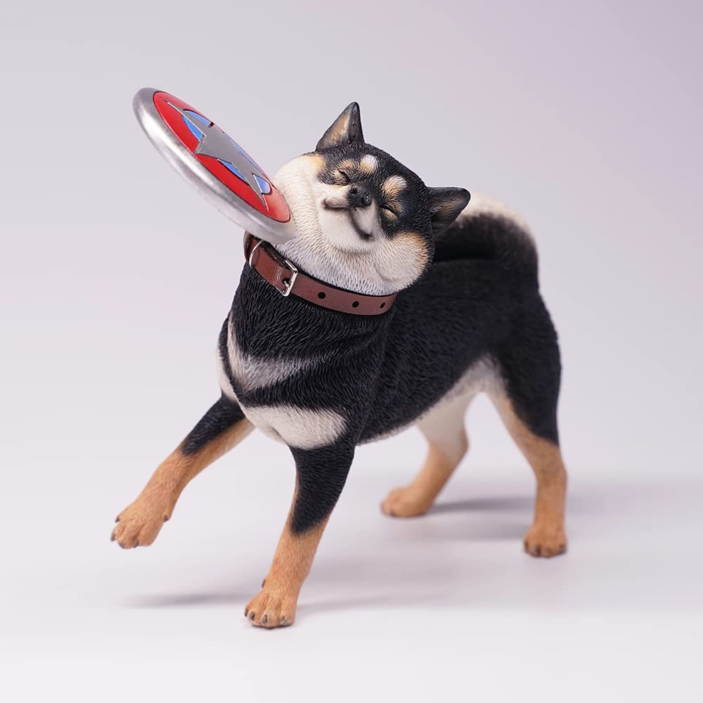 Amazon.co.jp: JXK フリスビが顔に当たる黒柴 オブジェ 面白い 繊細な